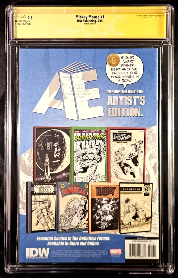 MICKEY MOUSE #1 CGC SS 9.8 ARIEL LA SIRENITA BOCETO ARTÍSTICO ORIGINAL DISNEY Foto 2 de 2