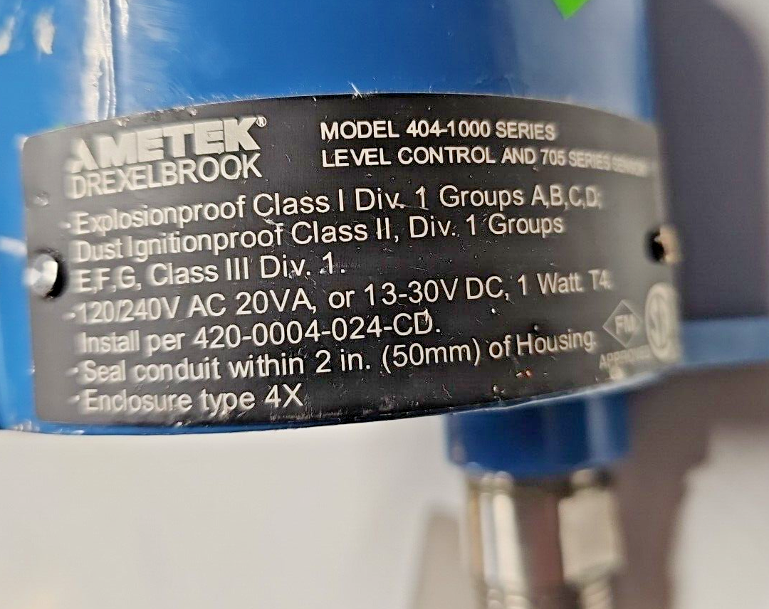 AMETEK 705-0001-001 VeriGAP Level Sensor 1000psi w/ 404-1000 XP