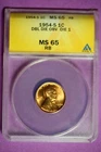 1954 S ANACS MS65 RB Lincoln Wheat Cent #B31436