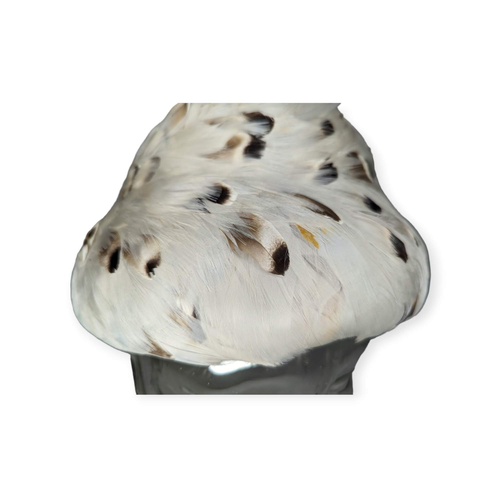 Vintage MCM Black & White Feather Cloche Hat - Picture 4 of 11