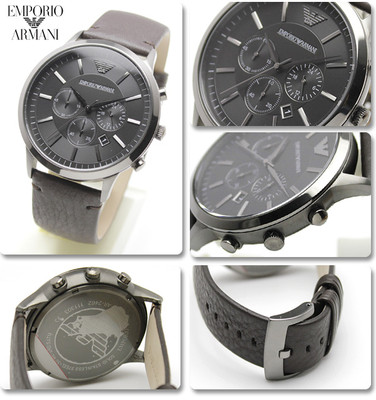 EMPORIO ARMANI BROWN LEATHER STRAP MEN'S WATCH AR2462 723763186124