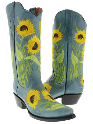 cowboy boots with sunflowers on them