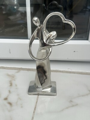 Zwei Personen Paar Metall Skulptur 32 cm H x 12 cm L