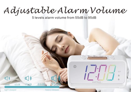 Mulitcolor Alarm Clock for Bedroom 2 Alarms Loud LED Big Display Plug in Simp... - Picture 3 of 7