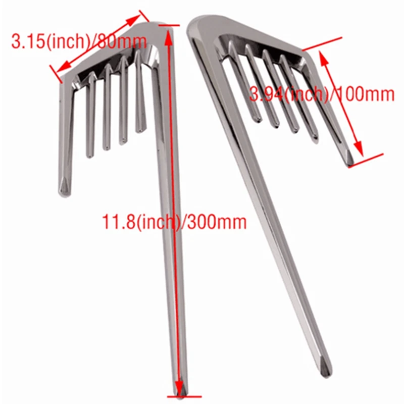 Silver Chrome Euro Style Car Air Intake Flow Side Fender Vent Hood Scoop Cover  — 第 4/4 张图片