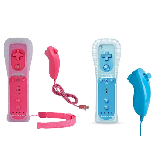 Built in Motion Plus Remote Controller &Nunchuck for Nintendo Wii /Wii U Console