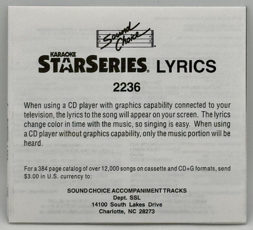 Hits of Nsync & 98 Degrees Vol. 1 by Sound Choice StarSeries 2236 Karaoke CD+G - Picture 3 of 7