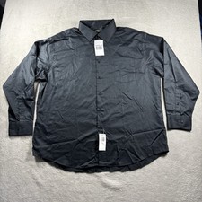Geoffrey Beene Fitted Men's 18.5 34/35 Black Dress Shirt Wrinkle Free NWT 854
