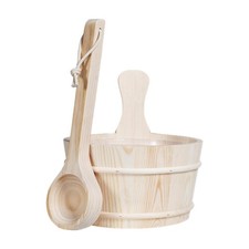 4L Wooden Hot Tub Barrel Bath Accessories Supplies with Liner for Bathroom