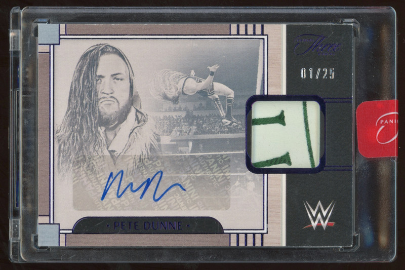 2024 Panini Three Count WWE Prime Memorabilia Purple Pete Dunne 01/25 PATCH AUTO