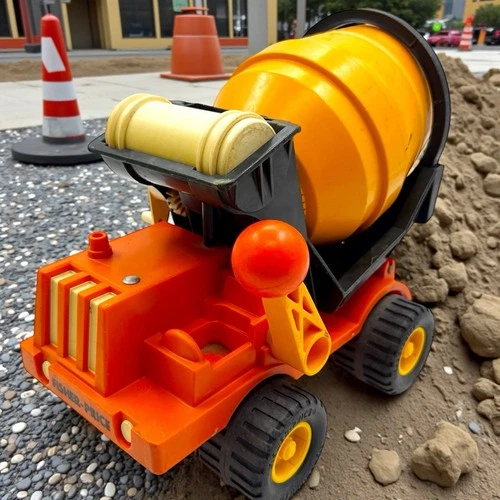 Vintage Fisher Price Husky Helper Cement Mixer Dump Truck # 315 Missing Chute