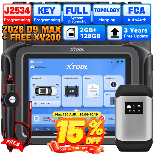 2026 XTOOL D9MAX J2534 ECU Programming Scan Diagnostic Tool IMMO KEY ...