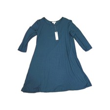 Nine Britton Women's Long Sleeve A-Line Tunic Dress - Dark Teal - Size Large