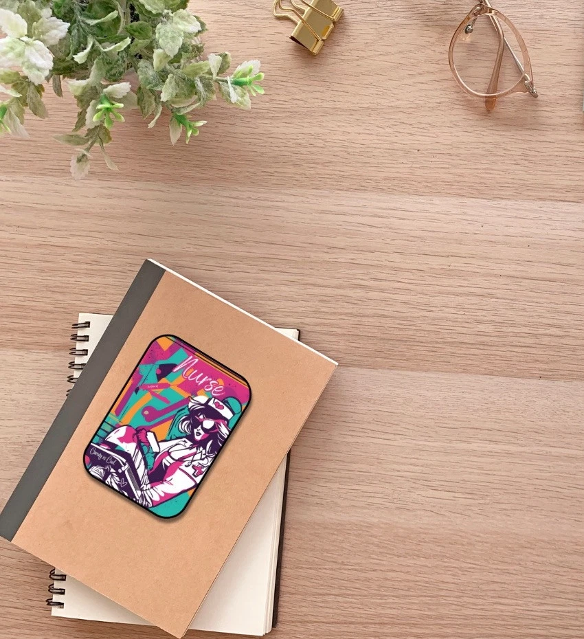 Pegatina Enfermera 3x4.5 Retro Enfermera Sticker Foto 3 de 4