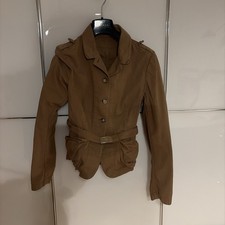 PRADA Jacke Mit Gürtel Original braun IT 44 D 36 38 Baumwolle Luxus