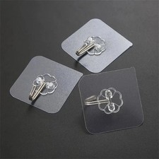 1-50 Heavy Duty Self Adhesive Wall Hooks Strong Sticky Stainless Steel No Drill