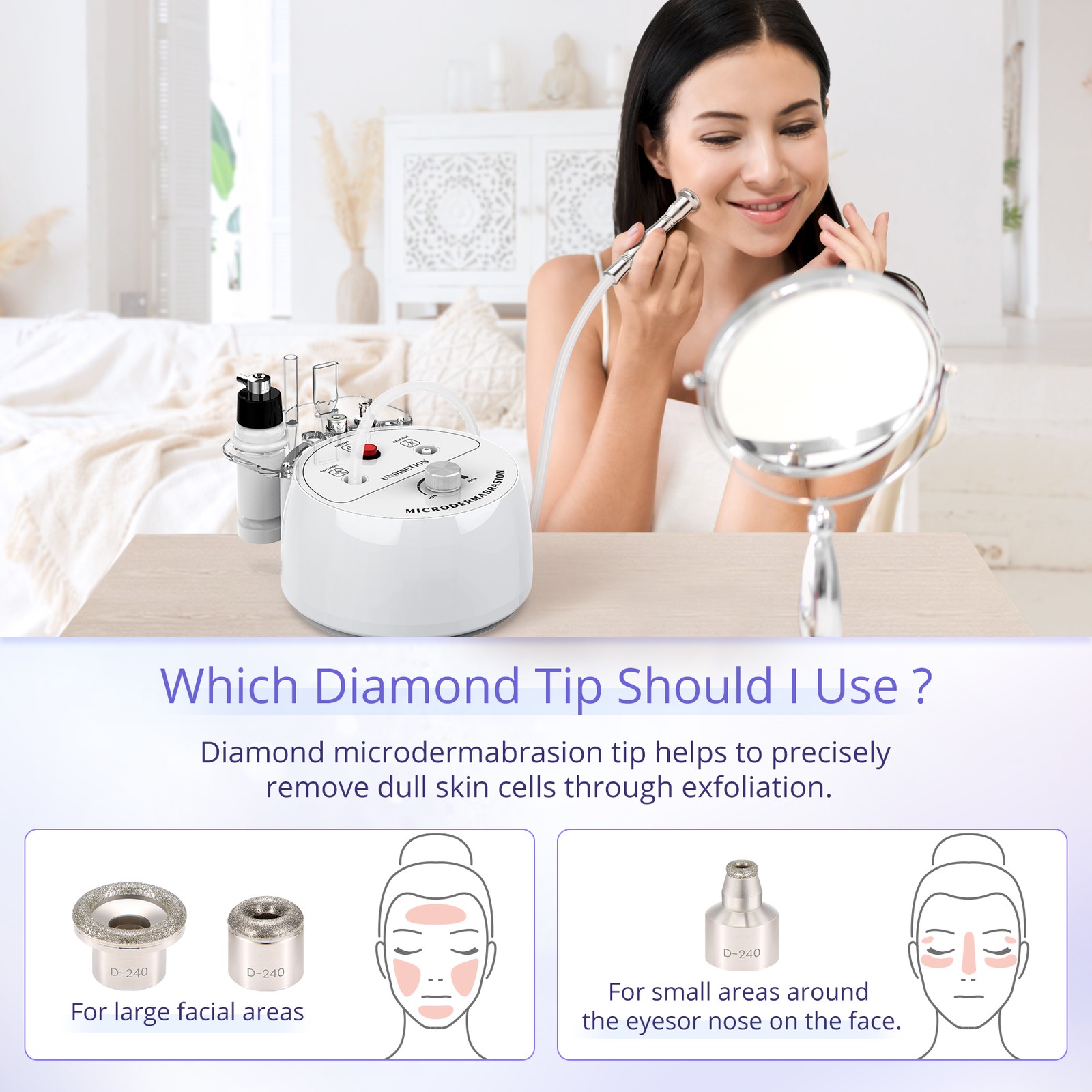 3in1 Diamond Microdermabrasion Dermabrasion Peel Vacuum Skin Care Facial Machine