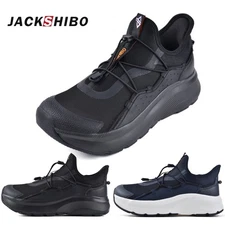 Mens Hands Free Shoes Wide Toe Box Arch Support Walking Sneakers Zero Drop Sole