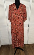 Maxi Vestido Kate & Sam Floral En Niveles M Boho Campesino Pradera Cabaña Cachimba