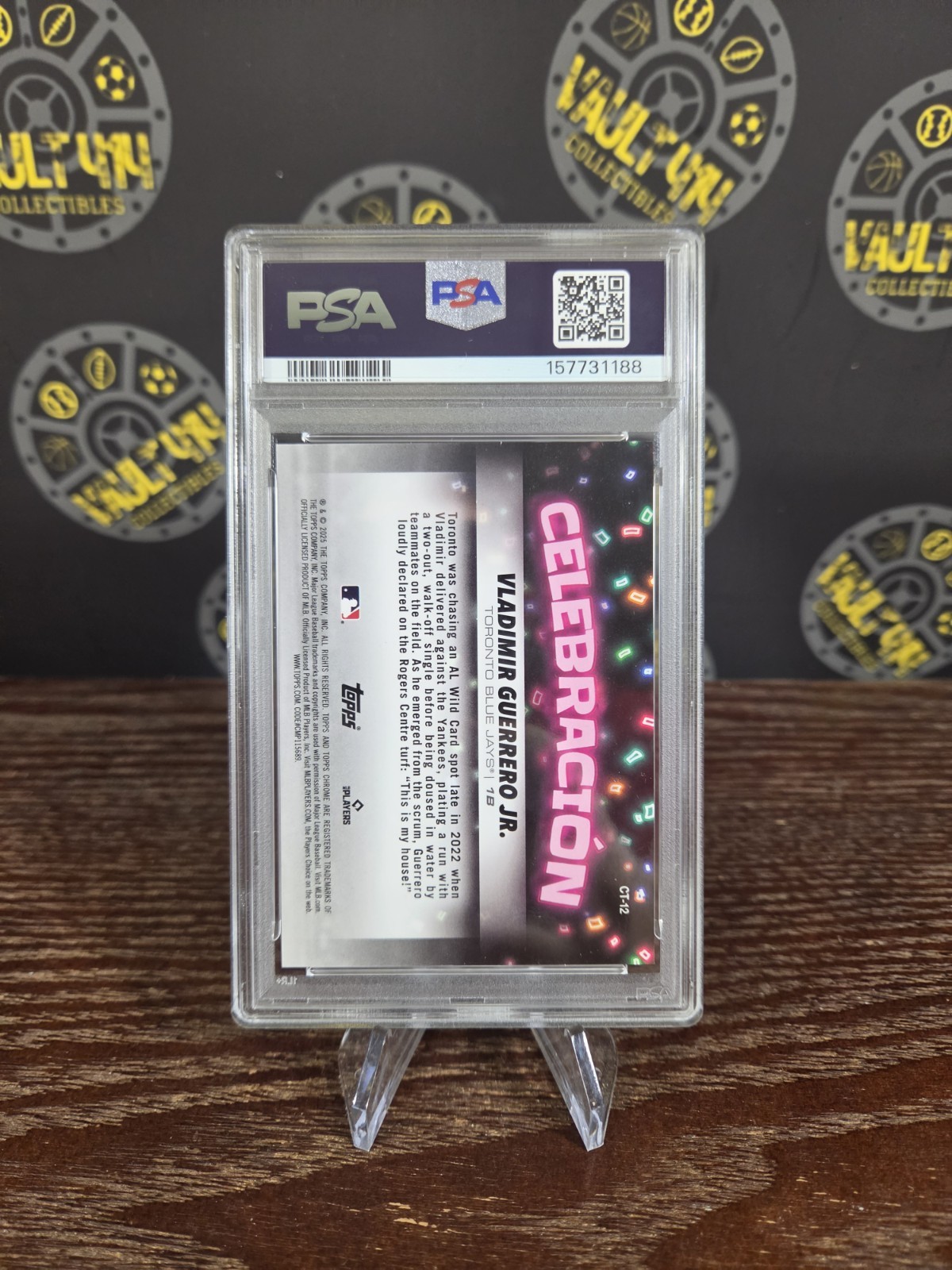 Vladimir Guerrero Jr 2025 Topps Chrome Update celebracion SSP PSA 10 Blue Jays view 2