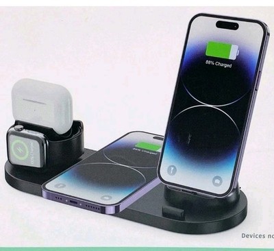  Wireless Charging Station 6-in-1 Multi-Function Smart Phone Watch Earbuds Bin 2