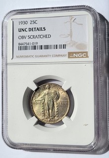 1930 Standing Liberty Quarter 25C Full Head NGC UNC DETAILS