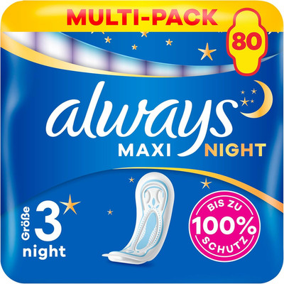Always Maxi Profresh Night Binden Größe 4 ohne Flügel 80 Binden