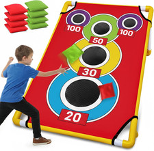 Cornhole Board Set with 21 Games, 8 Bean Bags - Arcade Style Corn Hole Games fo