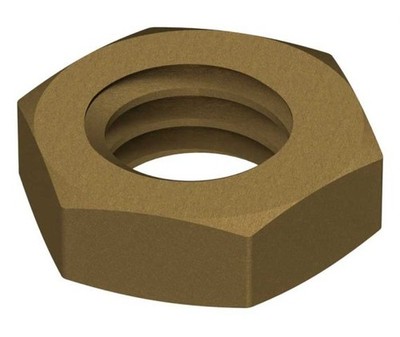 Jam Hex Nuts 1/4-20 x 5/32 in Brass (100 Pieces)