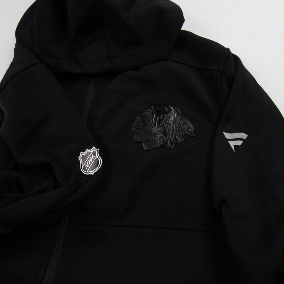 Chaqueta Chicago Blackhawks Fanatics para hombre negra usada Foto 3 de 4
