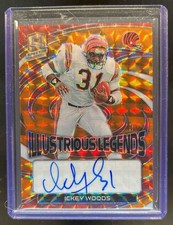 2025 National Treasures Ickey Woods Spectra Legends Neon Auto Orange #/10 #3