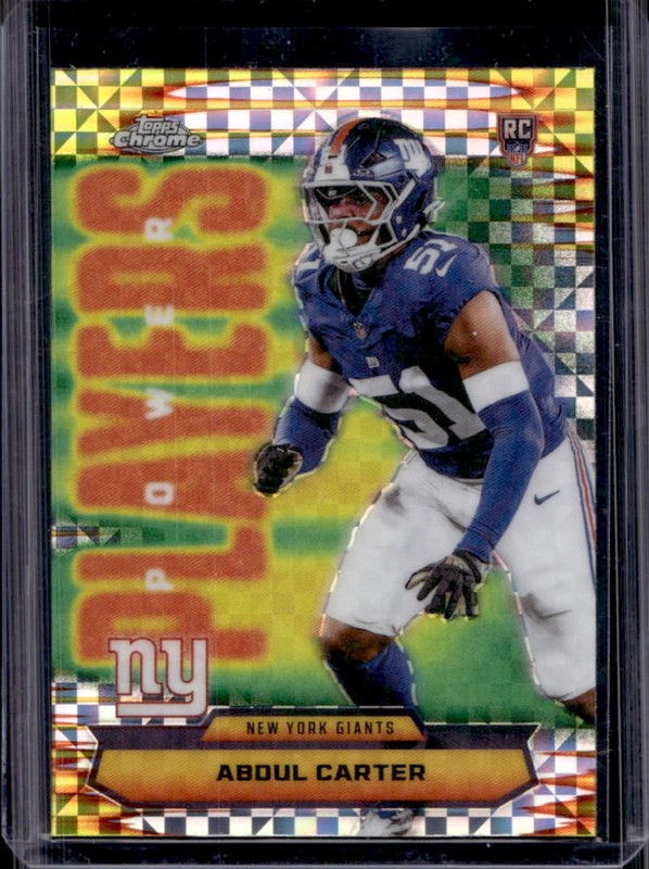 2025 Topps Chrome Abdul Carter Power Players RC X-Fractor Rookie #PP-40 Giants
