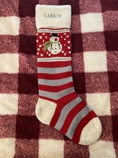 Pottery Barn Kids Fair Isle Snowman Christmas Stocking "Carson"