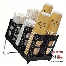 Coffee Cup Holder Organizer Unbreakable 2-IN-1 Paper Cup and Lid Holder with