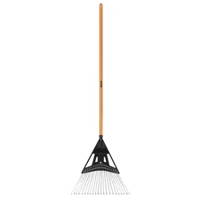 47 In. L Wood Handle 24 In. Poly Steel Lawn Rake