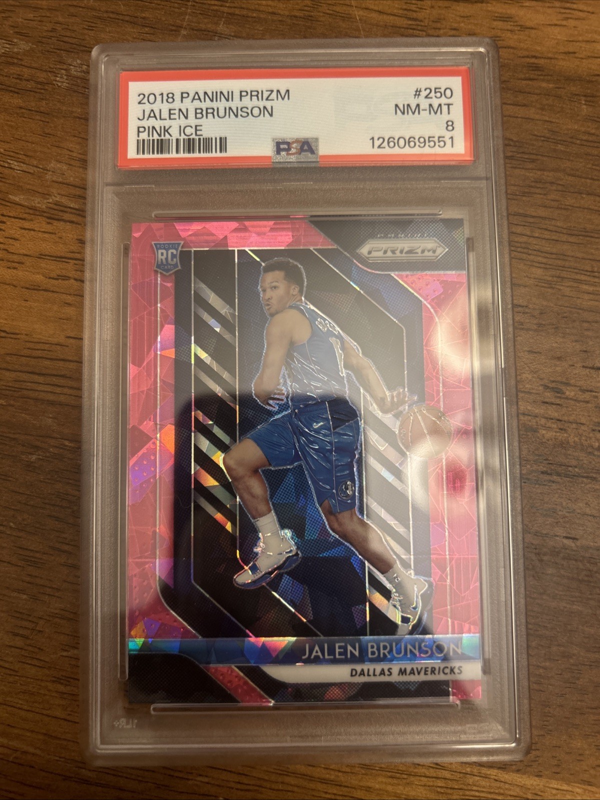 2018-19 Panini Prizm Jalen Brunson #250 (RC) Pink Ice PSA 8