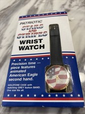 Patriotic STARS AND STRIPES Wrist Watch Red White Blue