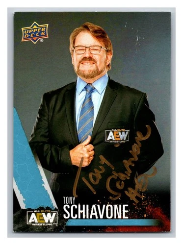 Tony Schiavone Authentic Autographed Signed 2021 Upper Deck AEW Card