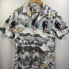 Vintage Kalaheo Hawaiian Shirt Men's XL 100% Cotton Aloha Hula Dancer Luau
