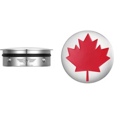 FIGURATI DESIGNS RED MAPLE LEAF SWING ARM COVER SILVER FD03-SS