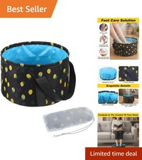 Compact  Ergonomic Foot Bath: Black Foldable Spa for Relaxation On-The-Go