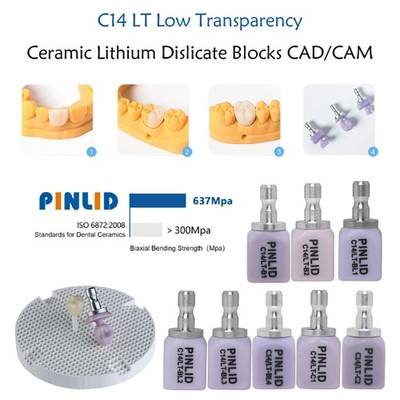 C14 Dental Emax Ceramic Blocks Lithium Disilicate CAD/CAM CEREC Block 5Pcs/box