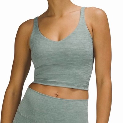 Lululemon Align Tank Tight Fit A/B Cup Cropped Size 0 Heathered Tidewater Teal