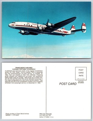 Trans World Airlines Lockheed Super Constellation Postcard