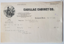 Factura de 1905, Cadillac Cabinet Co., Detroit MI, para: Peck Furniture, Cortland, NY