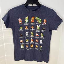Nintendo Super Mario Bros Character Lineup Graphic Tee Youth Small 2018 Retro