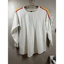 Torrid Sweatshirt Ivory Rainbow Stripes Tunic Pullover Crew Plus Size Top Size 1