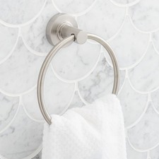 Signature Hardware SHLETRZBN Wall-Mounted Towel Ring,Brushed Nickel NEW 