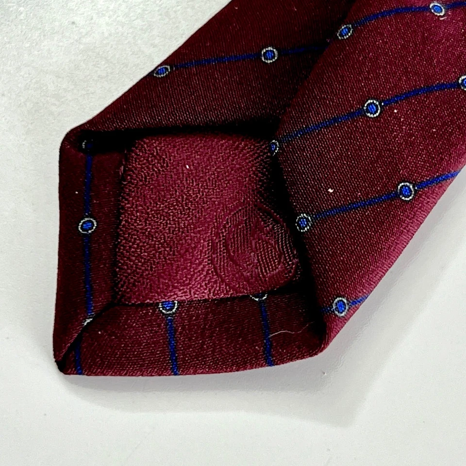 Stefano Ricci 男式意大利制造领带红色蓝色 100% 纯丝绸编织领带 — 第 3/4 张图片