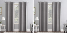 Hampshire Gray Velvet Blackout Curtain Panels, 50"x108" Set of 2 
